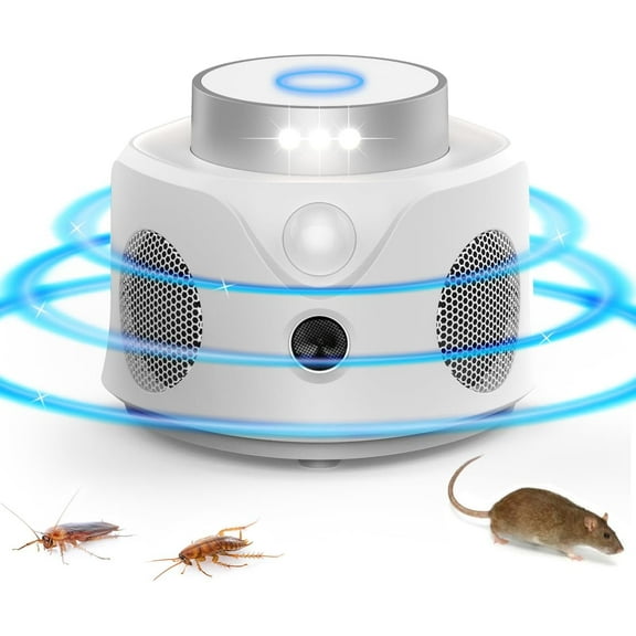 Dr.Shark 360 Smart Ultrasonic Mouse Repellent, Smart Detection, 4 Speakers, 9 Flashing Light, 1pc