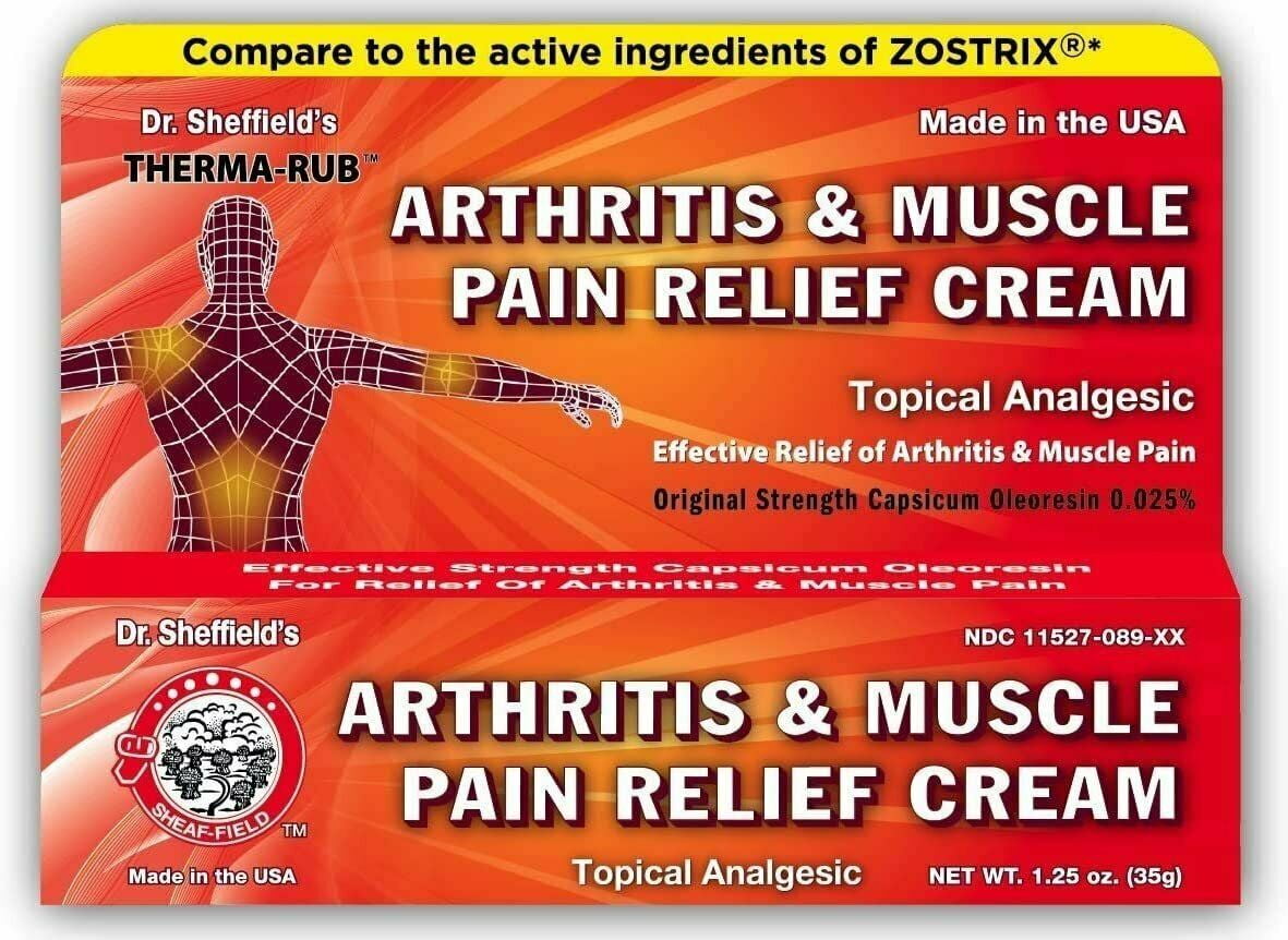 Dr.Sheffield Arthritis & Muscle Pain Relief Cream Muscle Rub 1.5 oz, 2-Pack