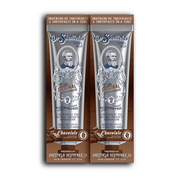Dr. Sheffields Certified Natural Toothpaste (Chocolate) - Fluoride Free (2-Pack)