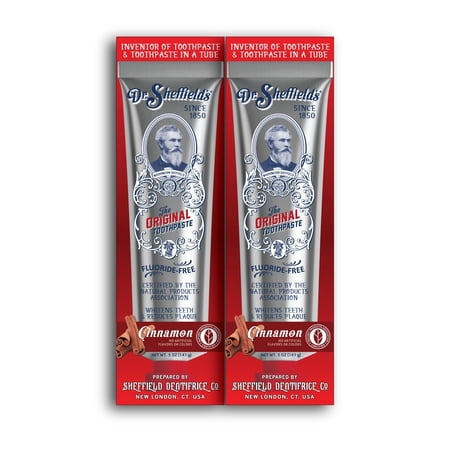 Dr. Sheffield’s Certified Natural Toothpaste (Cinnamon) - Fluoride Free (2-Pack)