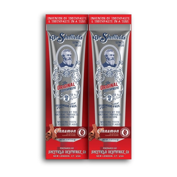 Dr. Sheffield’s Certified Natural Toothpaste (Cinnamon) - Fluoride Free (2-Pack)