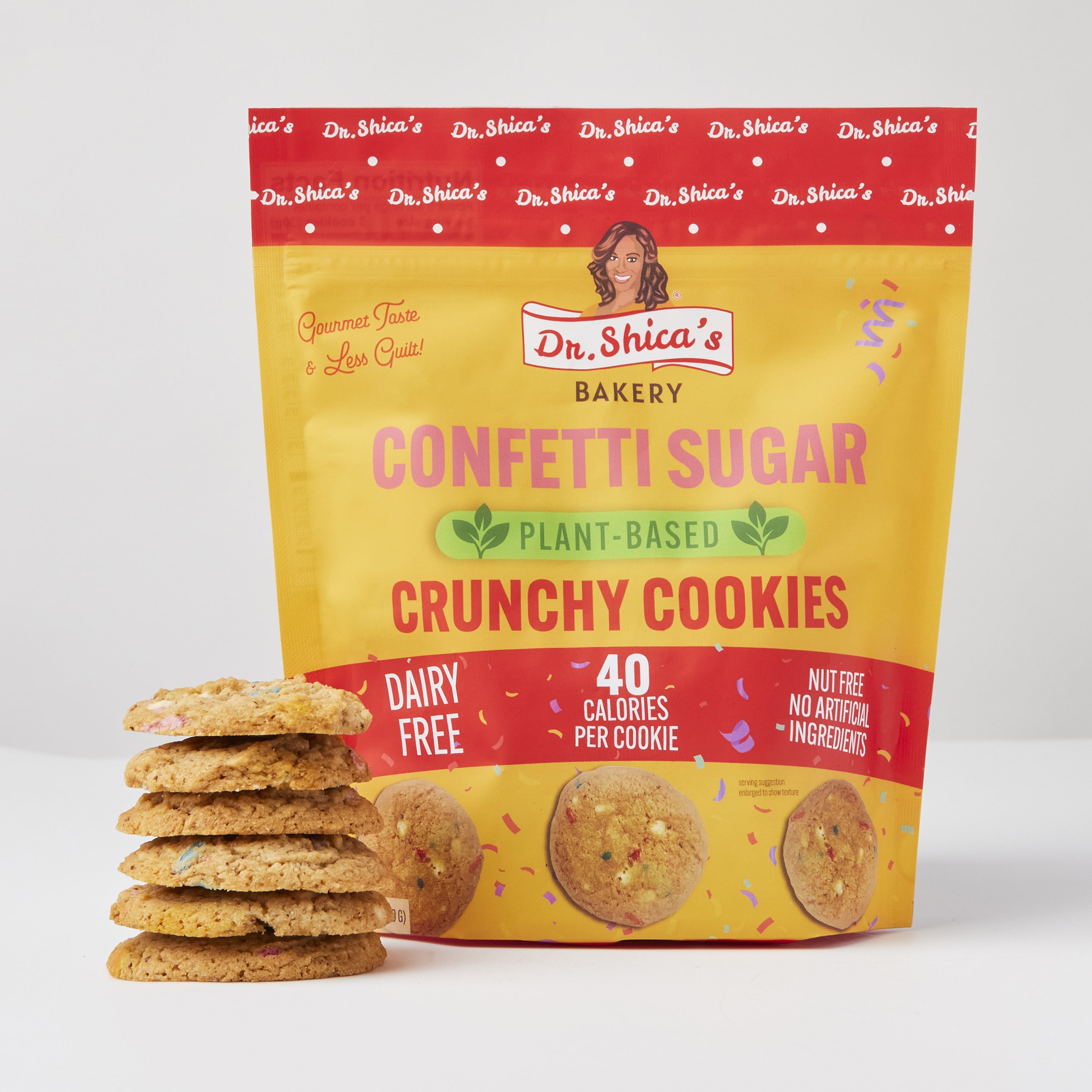 Dr Shica's Bakery Plant Based Crunchy Cookies (Confetti Sugar, 1 Bag)