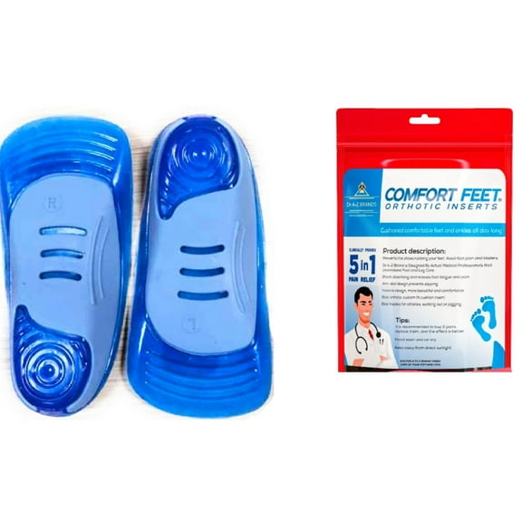 Doctor A-Z  Shoe Insoles Gel Insert, Orthotic PU Memory Comfort Feet Arch Support, Cushioning, Shock Absorption, Plantar Fasciitis Foot Pain Relief Gel