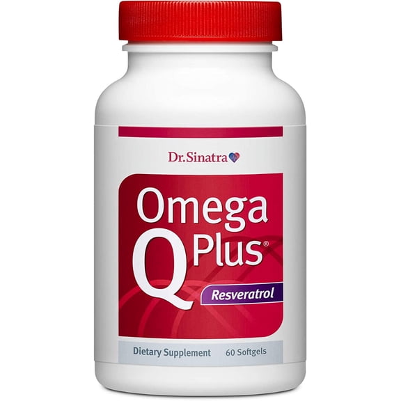 Dr. Sinatra Omega Q Plus Resveratrol - Omega-3 Supplement with CoQ10 and Resveratrol - Promotes Comprehensive Heart and Whole Body Health to Help You Age Well (60 softgels)