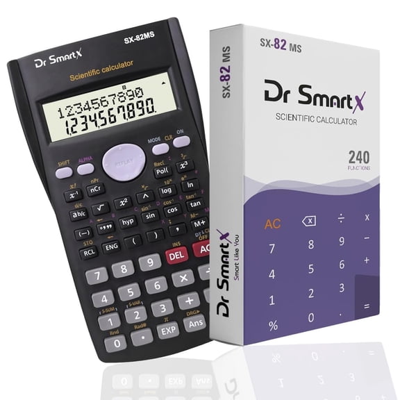 Dr SmartX Scientific Calculator, 82ms Calculator, Best Calculator For Engineering, 240 Mathematical Functions, 12 Digit, 2-line Display Advanced Scientific Calculator SX-82MS