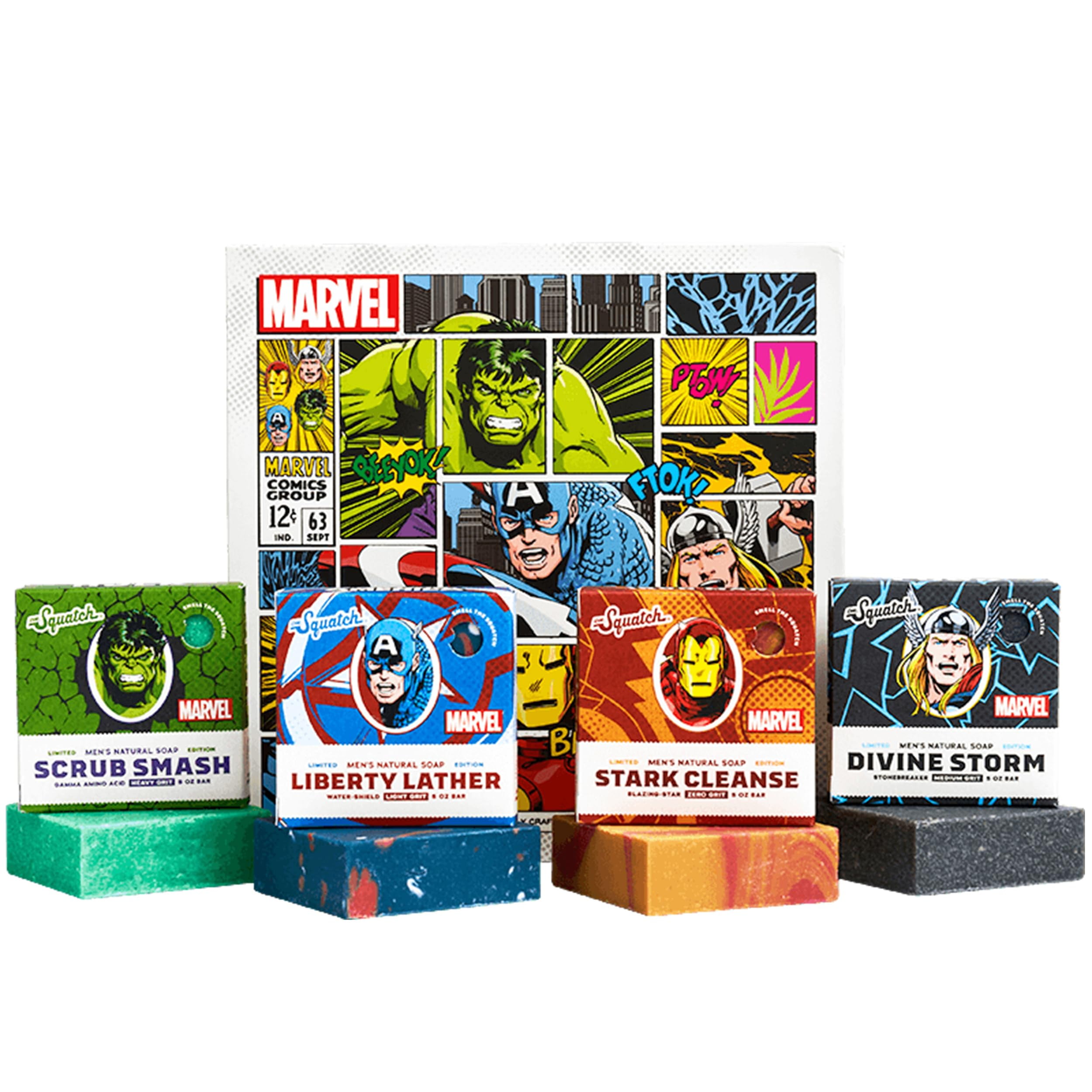 Dr Squatch Marvel THE AVENGERS COLLECTION Soap with Collector's Box NEW