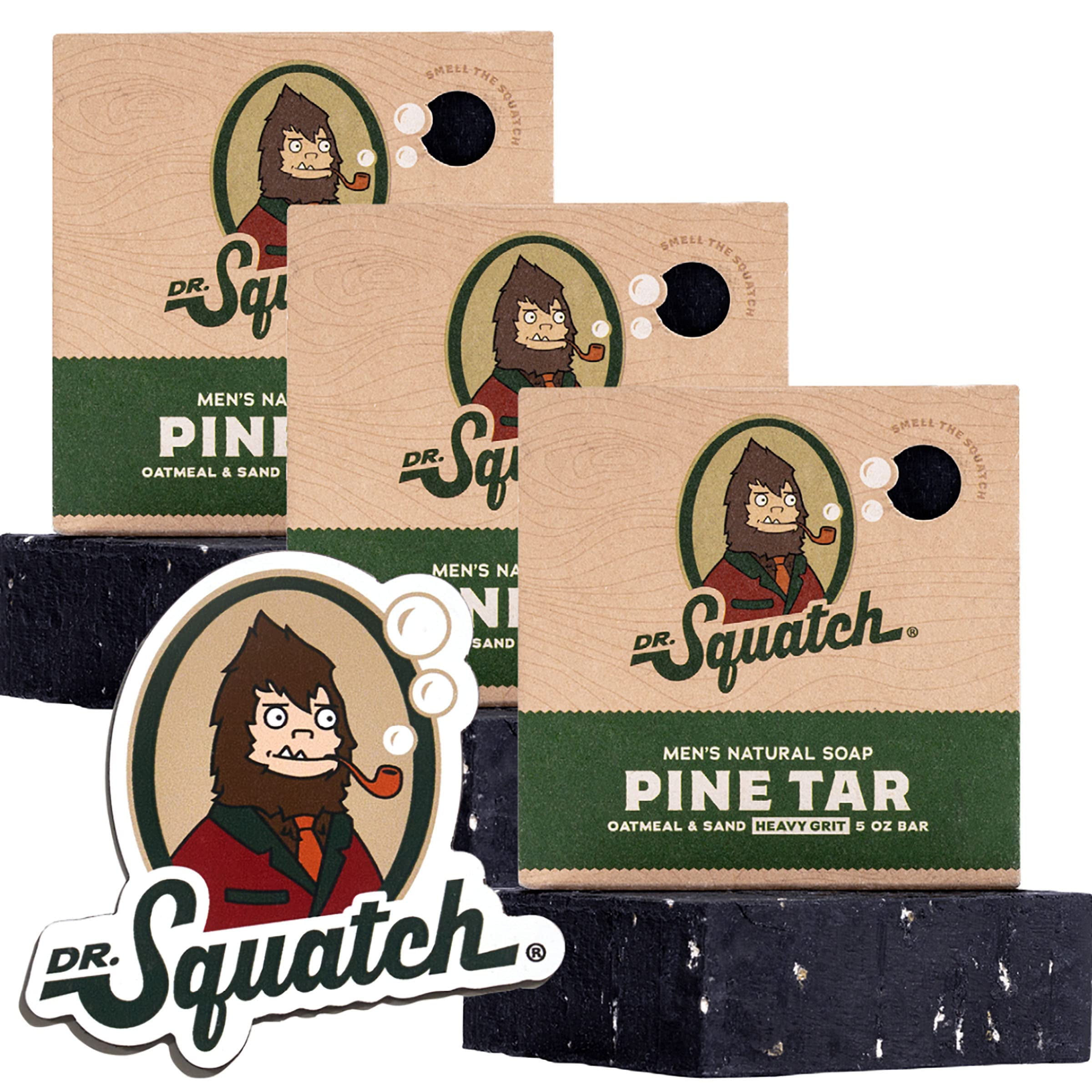 Dr. Squatch Men's Shampoo, Conditioner & Bar Soap Bundle - Pine
