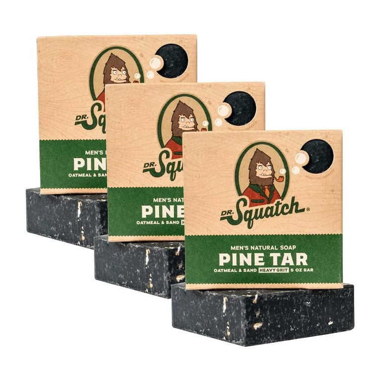 Dr. Squatch All Natural Bar Soap for Men with Heavy Grit Pine Tar 3-pack •  Price »