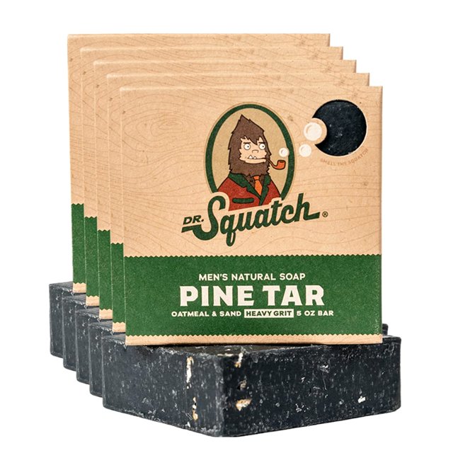 Dr. Squatch All Natural Bar Soap for Men with Heavy Grit, 5 Pack, Pine