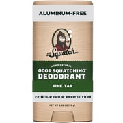 Dr. Squatch Mens Aluminum Free Deodorant, Natural Deodorant for Men, Pine Tar, 2.65 Oz