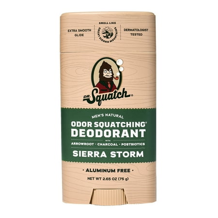 Dr. Squatch Sierra Storm Aluminum Free Natural Deodorant Stick for Men, 2.65 oz