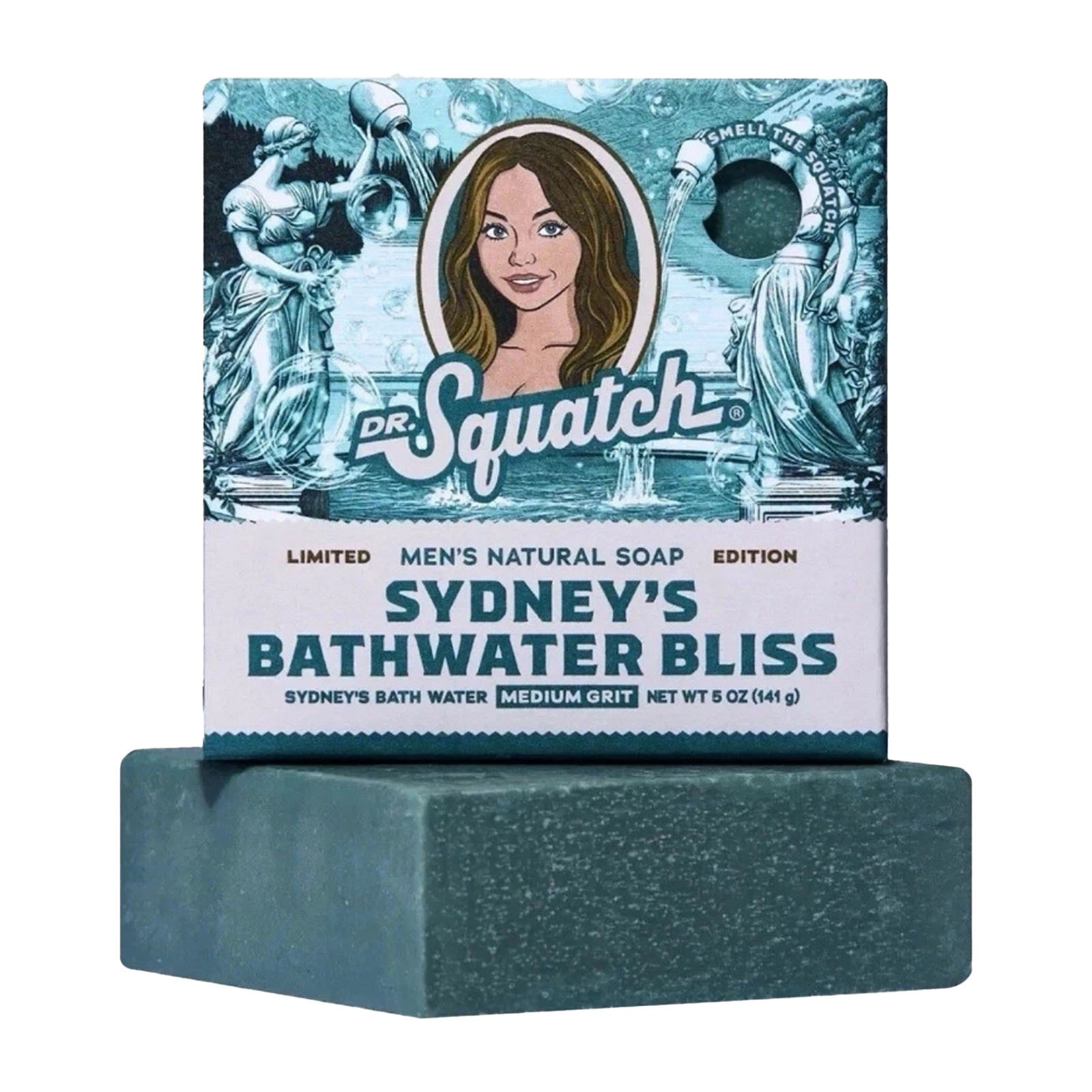 Dr. Squatch Bathwater Bliss by Sydney Sweeney Bar Soap for Men Citrus Cedar Scented Natural Lather Skin Revive