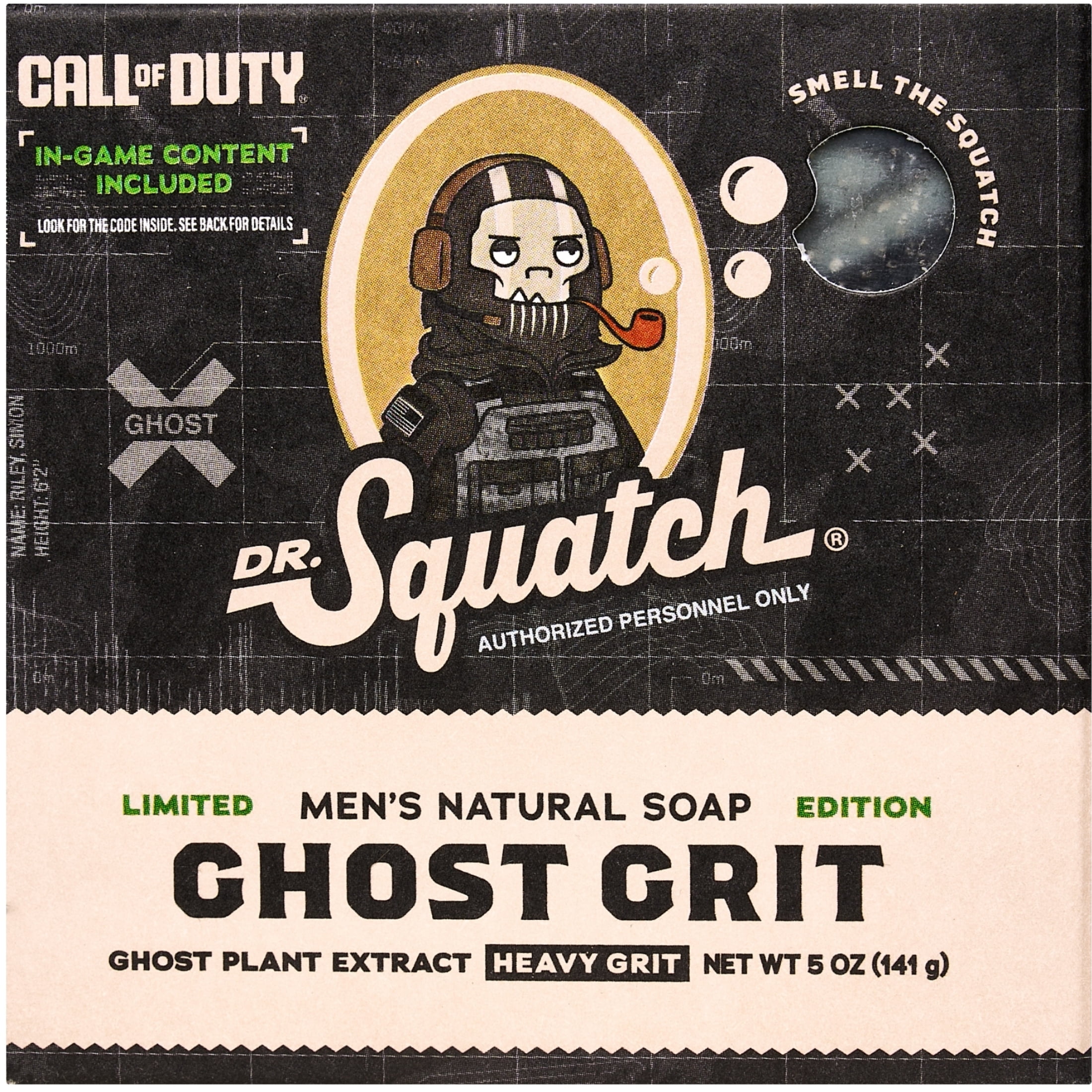 Dr. Squatch Call of Duty Limited Edition Natural Bar Soap for Men, Ghost Grit, 5 oz