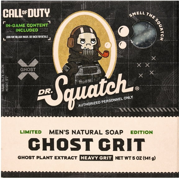Dr. Squatch Call of Duty Limited Edition Natural Bar Soap for Men, Ghost Grit, 5 oz