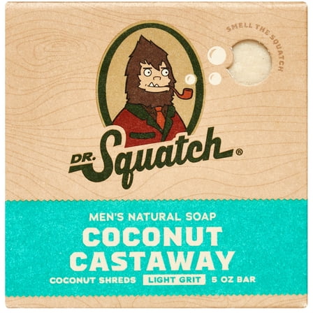 Dr. Squatch Coconut Castaway Natural Bar Soap for Men, 5 oz