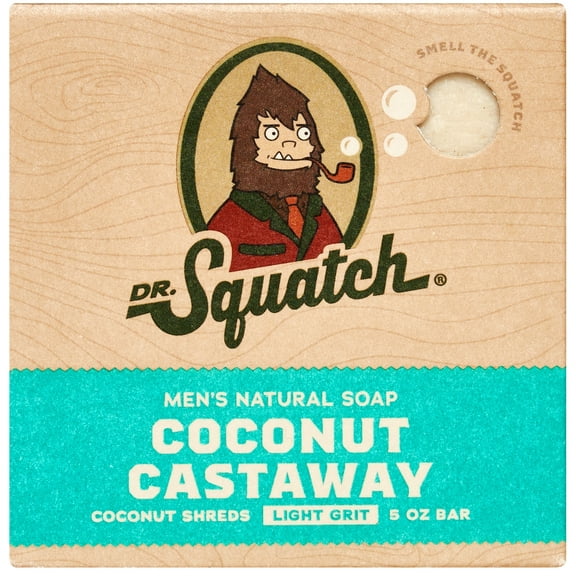 Dr. Squatch Coconut Castaway Natural Bar Soap for Men, 5 oz