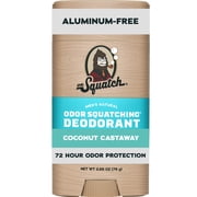 Dr. Squatch Mens Aluminum Free Deodorant, Natural Deodorant for Men, Coconut Castaway, 2.65 Oz