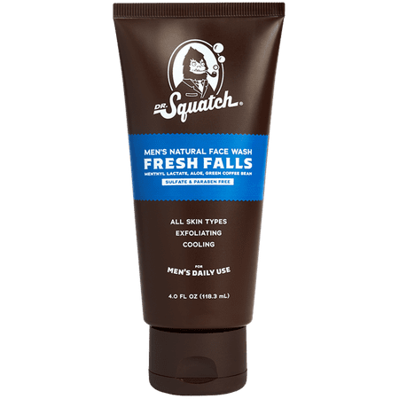 Dr. Squatch Fresh Falls Natural Face Wash for Men, 4 fl oz