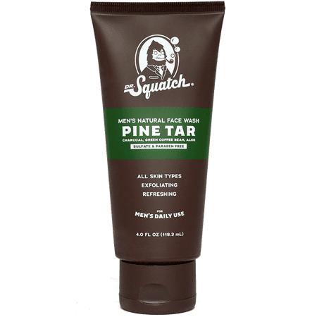Dr. Squatch Pine Tar Natural Face Wash for Men, 4 fl oz