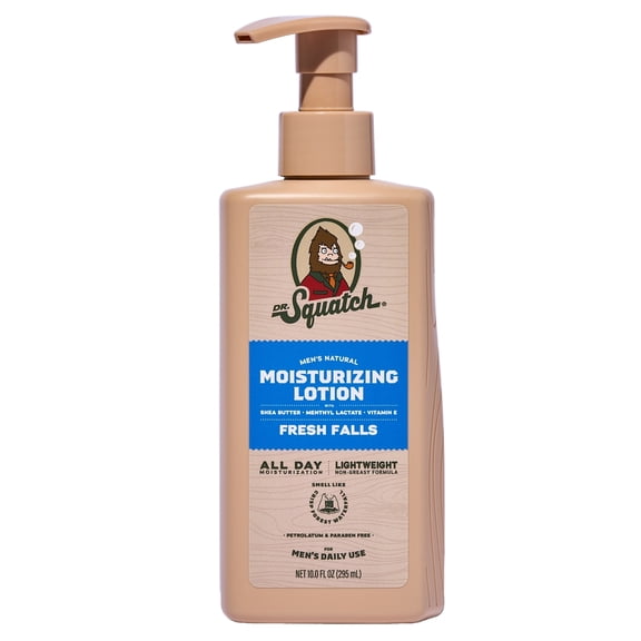 Dr. Squatch Fresh Falls Natural Moisturizer Hand Lotion & Body Lotion for Men, 10 fl oz