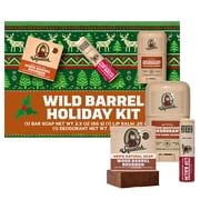 Dr. Squatch Holiday Gifts for Men   Mini Bar Soap, Mini Deodorant & Lip Balm   Wood Barrel Bourbon + Wild Watermelon 3-Pack