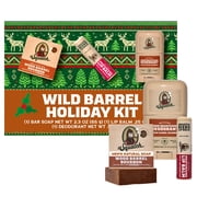 Dr. Squatch Holiday Gifts for Men   Mini Bar Soap, Mini Deodorant & Lip Balm   Wood Barrel Bourbon + Wild Watermelon 3-Pack