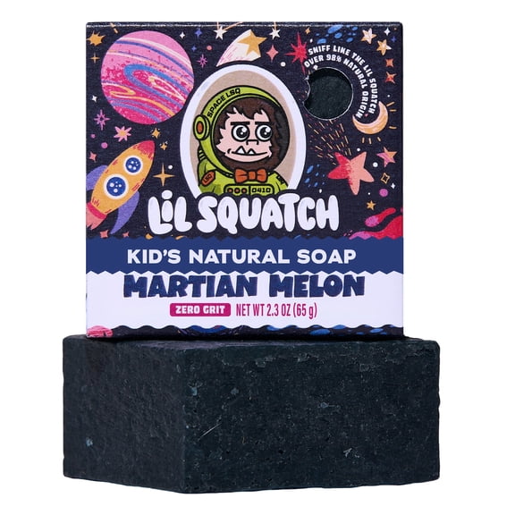 Dr. Squatch Lil Squatch Kids 2.3 oz Bar Soap, Martian Melon, Natural, Dermatologist-Tested