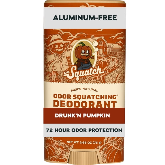 Dr. Squatch Natural Men's Deodorant - Odor-Squatching Aluminum Free - Drunkin' Pumpkin (2.65 oz)
