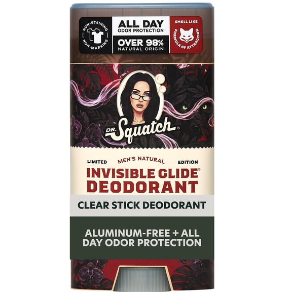 Dr. Squatch Limited Edition Men's Invisible Glide Deodorant - Smooth Glide, No Stains - Feral Fox (2.65 oz)