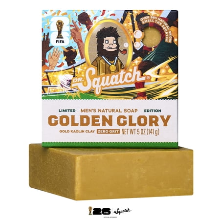 Dr. Squatch FIFA Mens Bar Soap, Natural Bar Soap for Men, FIFA World Cup 2026™ Limited Edition, Golden Glory, 5 Oz
