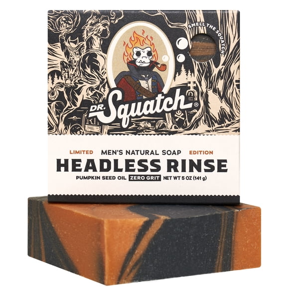 Dr. Squatch Natural Men’s Bar Soap - Cold Process Body Soap Bar - Gifts for Men - Headless Rinse (5oz)