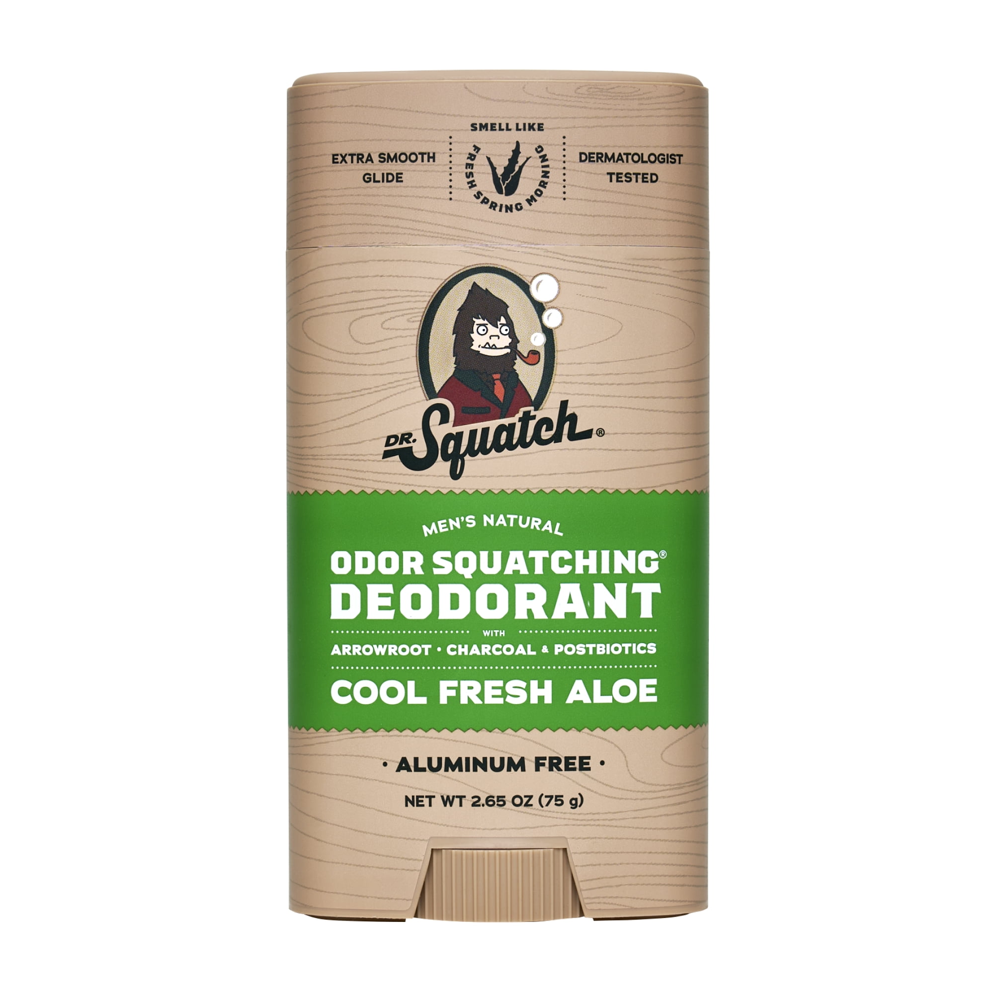 Dr. Squatch Cool Fresh Aloe Natural Deodorant Aluminum Free Deodorant for Men, 2.65 Oz