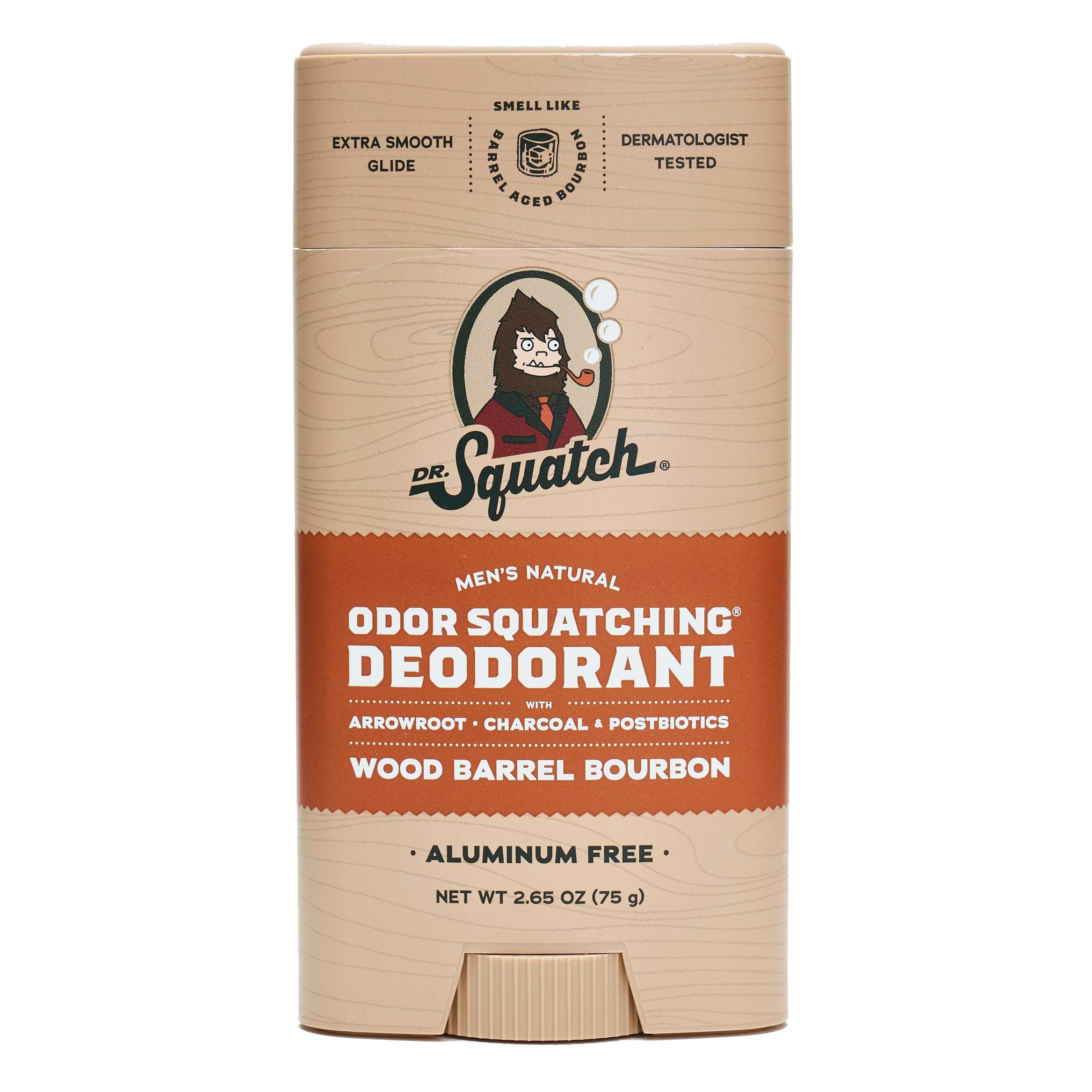 Dr. Squatch Men's Natural Odor Squatching Deodorant - Wood Barrel Bourbon - 2.65 OZ (Packaging May Vary)