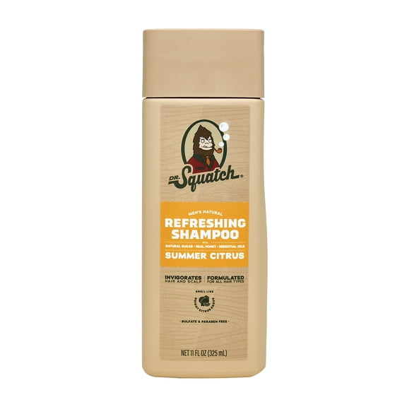 Dr. Squatch Summer Citrus Natural Hair Shampoo for Men, 11 fl oz