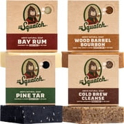 Dr. Squatch Men's Soap Variety 4 Pack - Men's Natural Bar Soap - Pine Tar, Wood Barrel Bourbon, Cold Brew Cleanse, Bay Rum