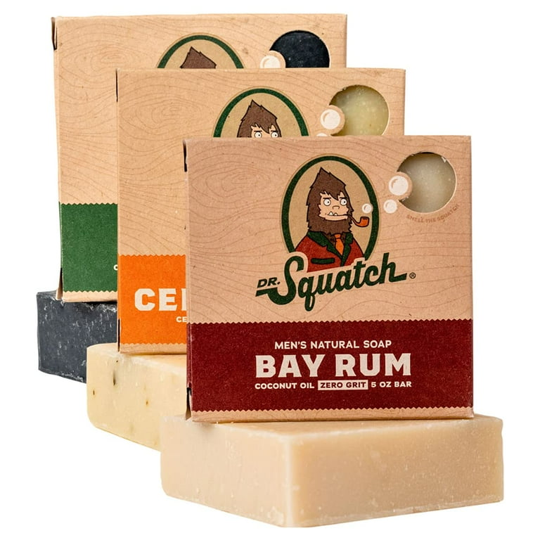 Dr. Squatch Men's Soap Variety Pack â€“ Manly Scent Bar Soaps: Pine Tar,  Cedar Citrus, Bay Rum â€“ Handmade with Organic Oils in USA (3 Bars) #3 Dr.  Squatch Favorites 5 Ounce (