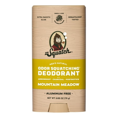 Dr. Squatch Mountain Meadow Aluminum Free Natural Deodorant Stick for Men, 2.65 oz