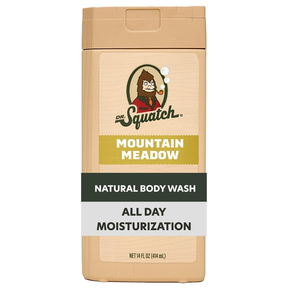 Dr. Squatch Mens Natural Body Wash, Sulfate Free Moisturizing Body Wash for men, Mountain Meadow, 14 fl Oz