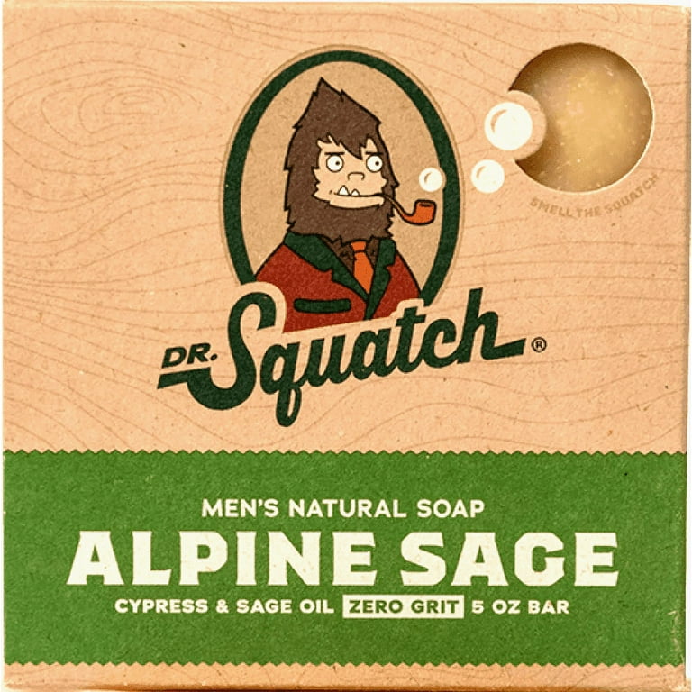 Dr. Squatch All Natural Bar Soap for Men with Zero Grit, Alpine Sage