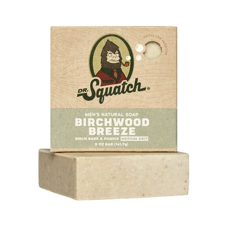 Dr. Squatch Birchwood Breeze Natural Bar Soap for Men, 5 oz