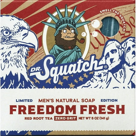 Dr. Squatch Natural Bar Soap for Men, Freedom Fresh, 5 oz