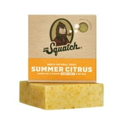 Dr. Squatch Summer Citrus Natural Bar Soap for Men Light Grit Body Soap Gifts for Men, 5 Oz