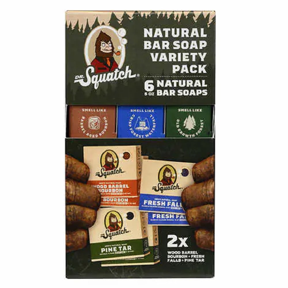 Dr. Squatch Natural Bar Soap Variety, 5 Ounce (Pack of 6)