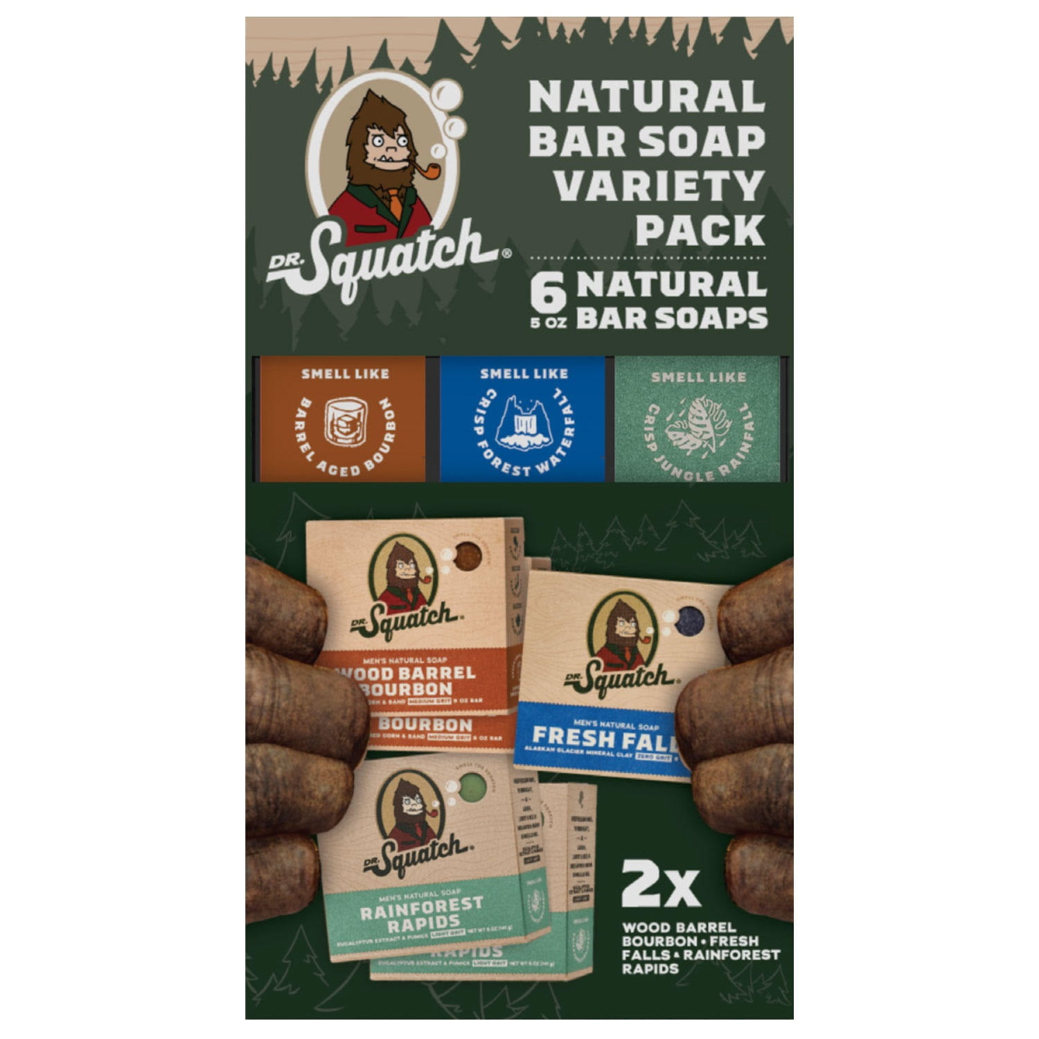 Dr. Squatch Natural Bar Soap, Variety Pack, 5 Ounce (Pack of 6)