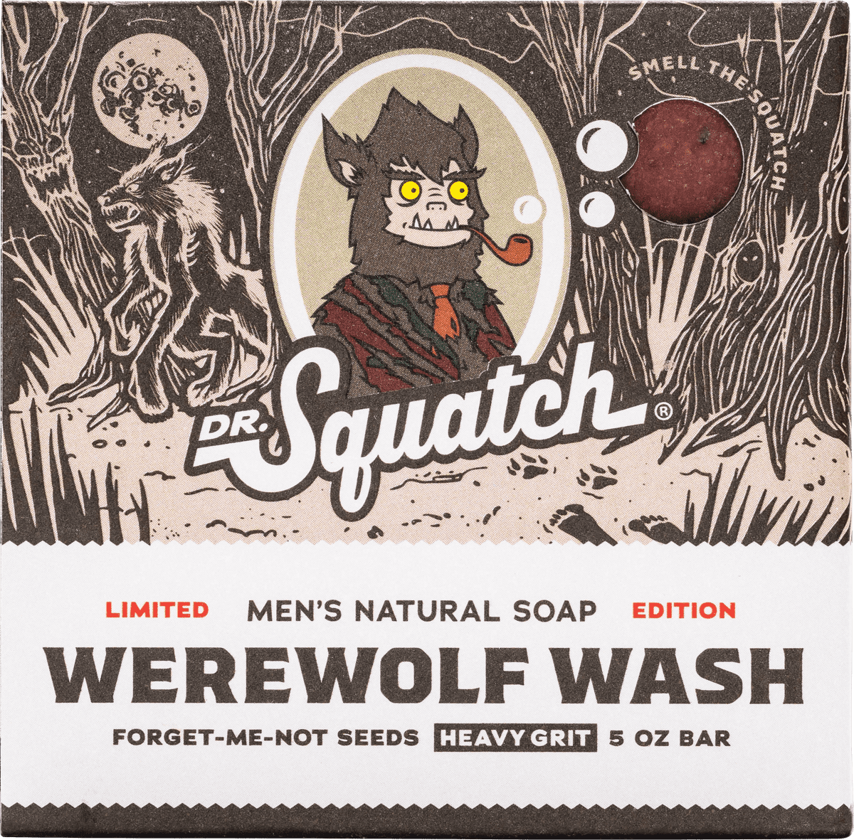 Dr. Squatch Natural Bar Soap, Werewolf Wash, 5 oz, Brown