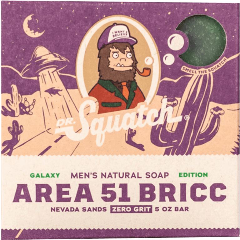 Dr. Squatch Natural Bar Soap for All Skin Types Area 51 Bricc Galaxy Edition 5 oz