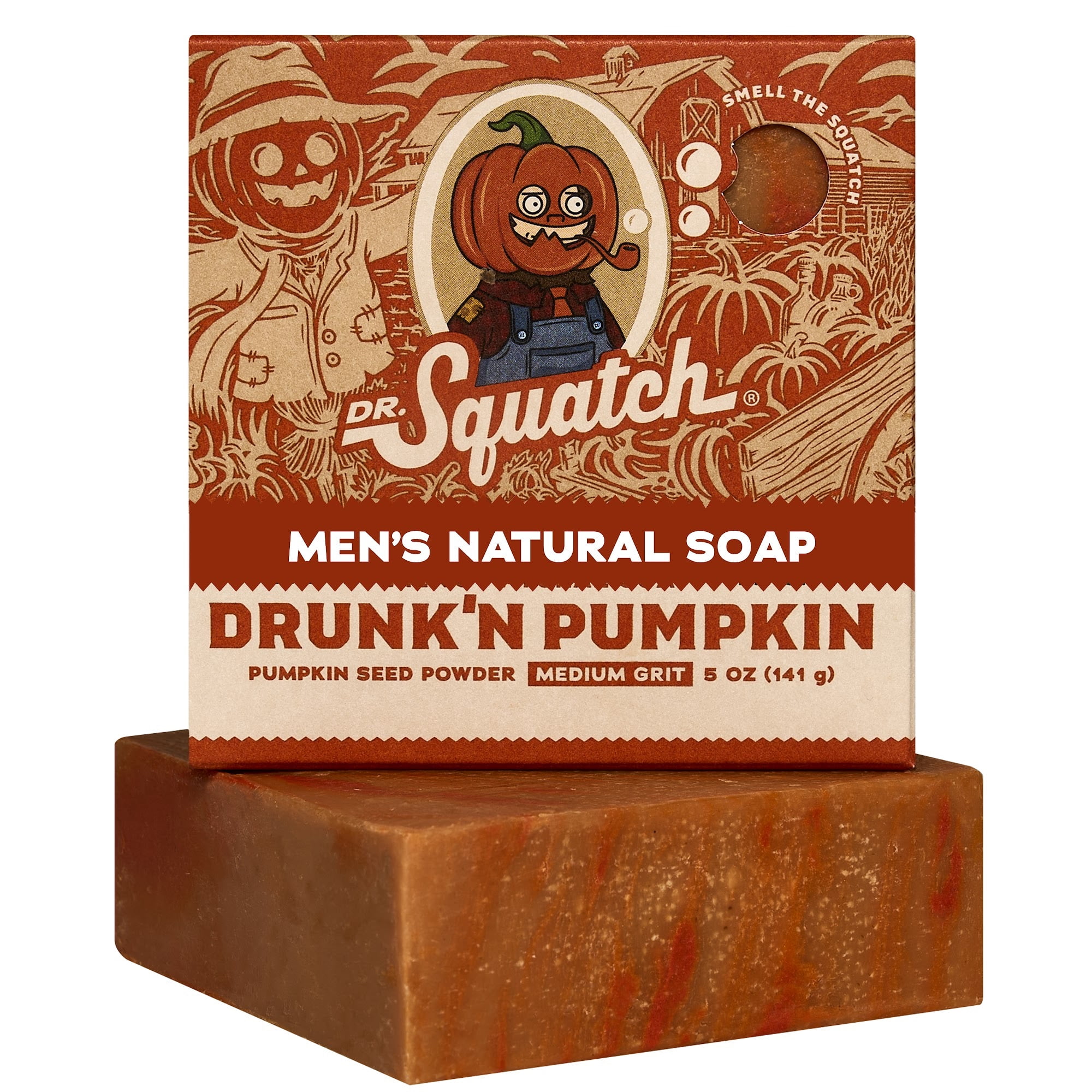 Dr. Squatch Natural Men's Bar Soap, Cold Process, Drunkin' Pumpkin