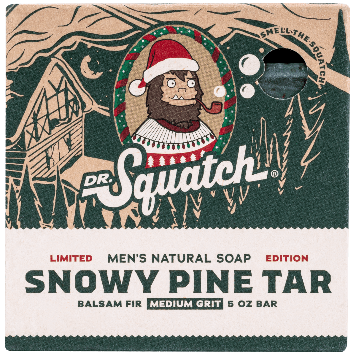 Dr. Squatch Men's Natural Soap and Hair Care - Snowy Pine Tar  and Frosty Peppermint Shampoo and Conditioner - Blizzard Expanded Pack -  Limited Edition Holiday Bundle : Beauty & Personal Care