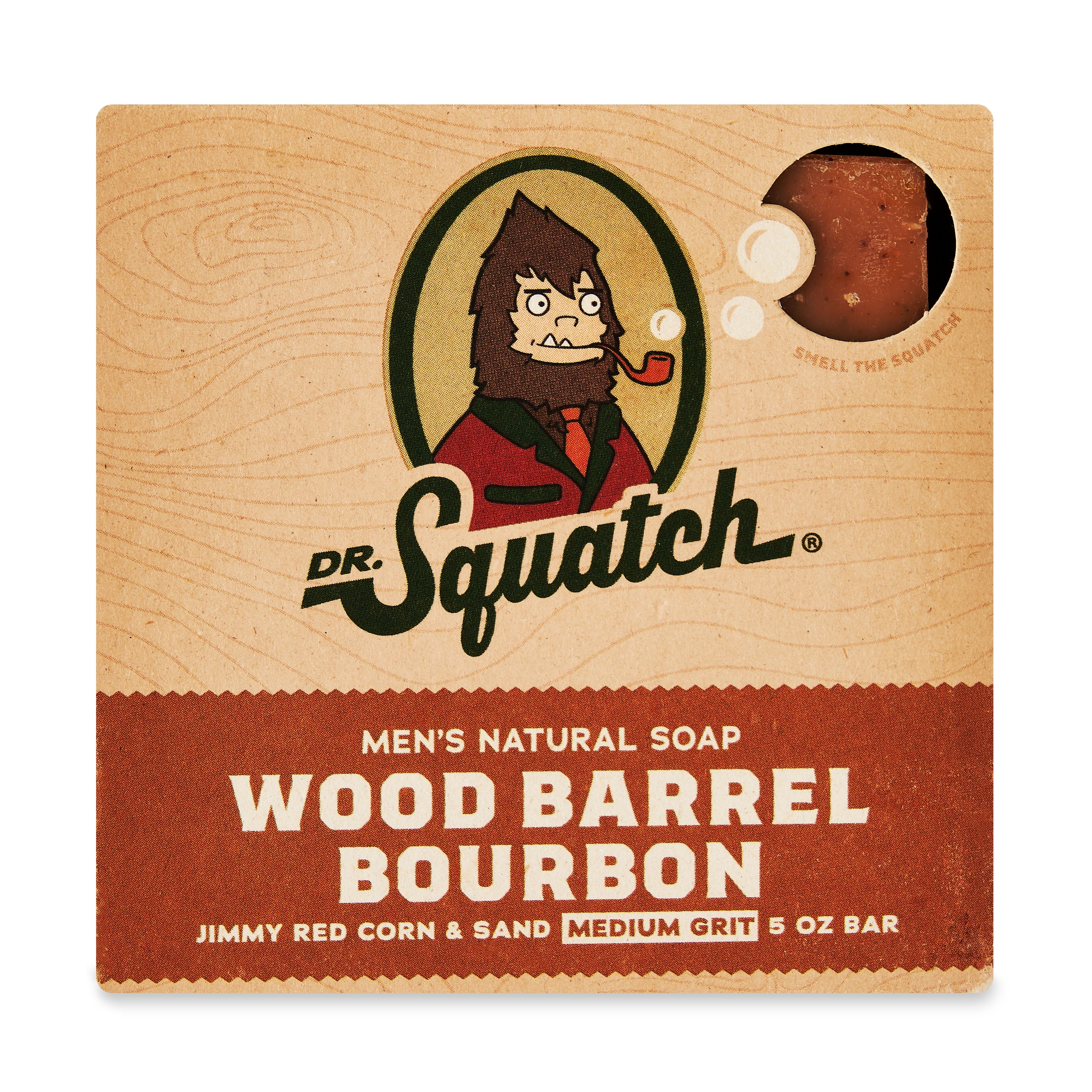 Dr. Squatch Wood Barrel Bourbon Natural Bar Soap for Men, 5 oz