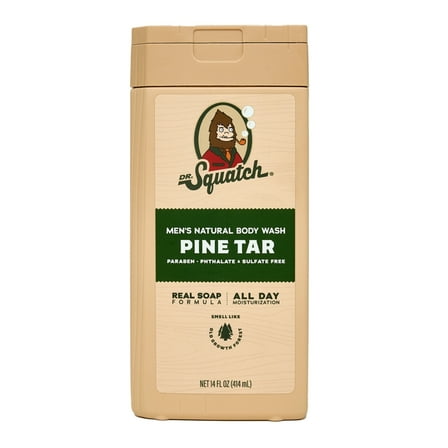 Dr. Squatch Pine Tar Natural Body Wash for Men, 14 fl oz